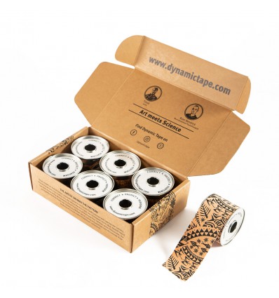 Tejp biomechaniczny Dynamic Tape® (czarno-beżowy) 6 sztuk