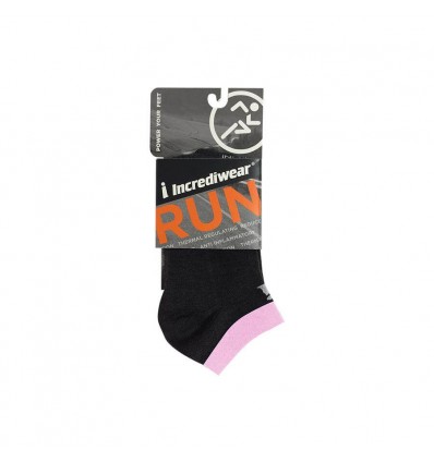 Incrediwear® Run Socks (SKARPETKI DO BIEGANIA / ZA KOSTKĘ / CZARNO-RÓŻ.)
